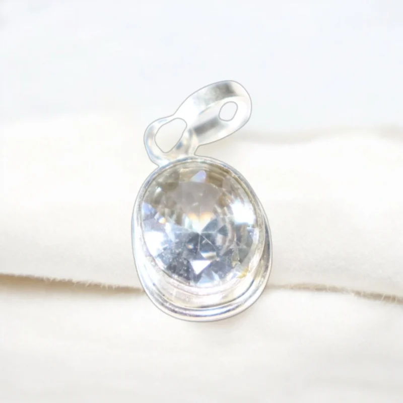 White Zircon Pendent